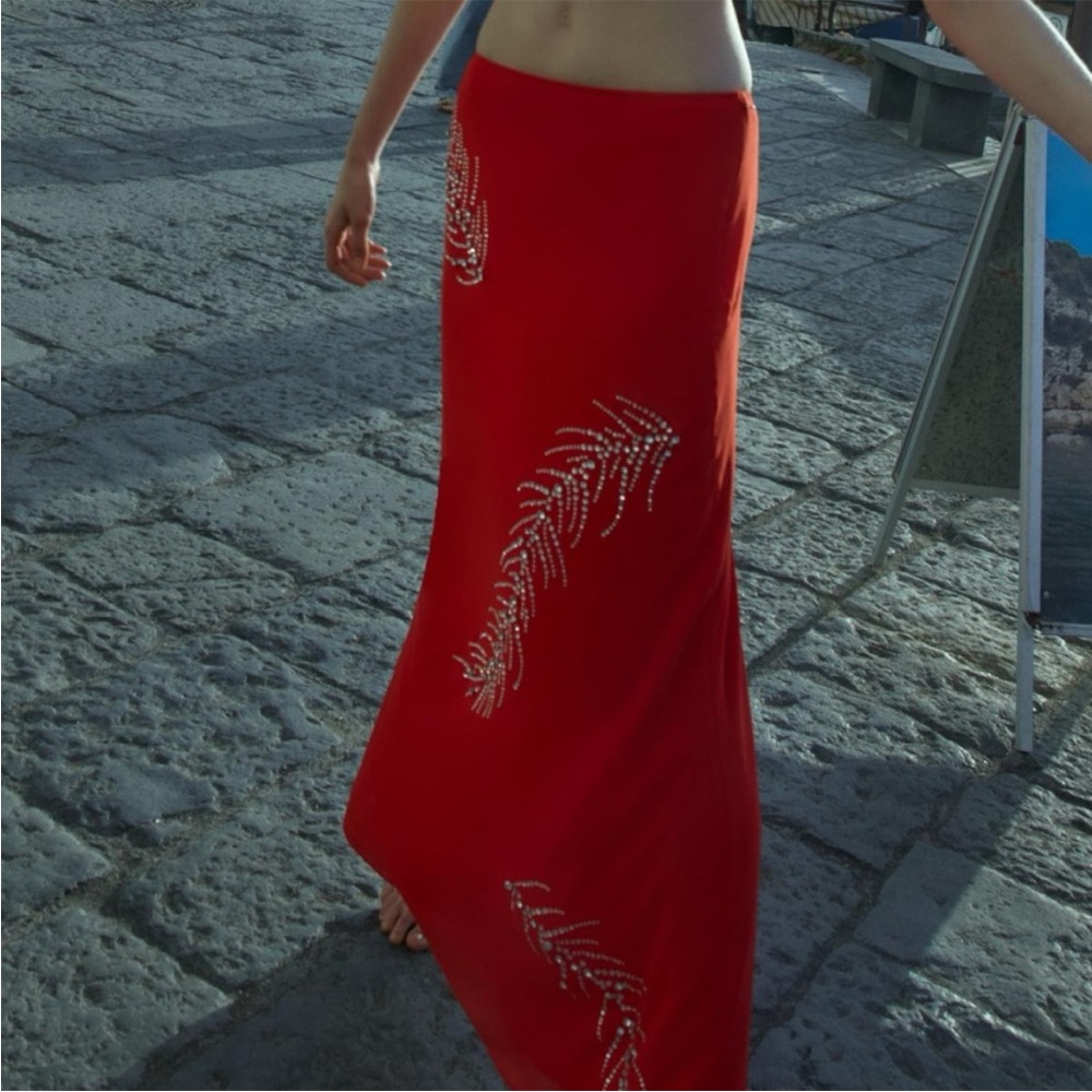 Zara Red jewel Skirt